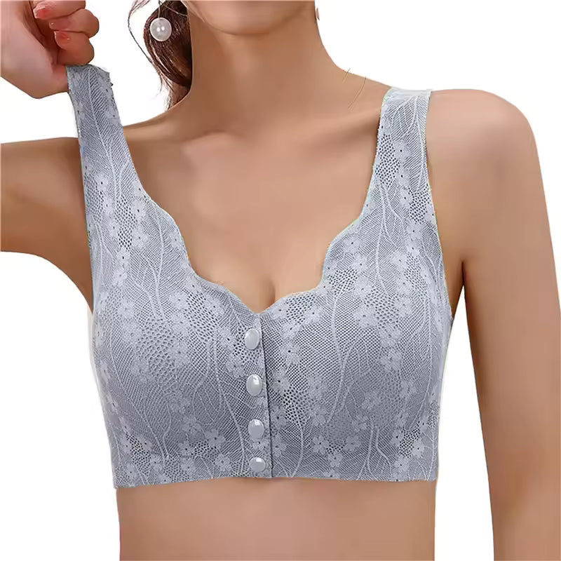 Women Large Size Soft Cups Before The Button Bra