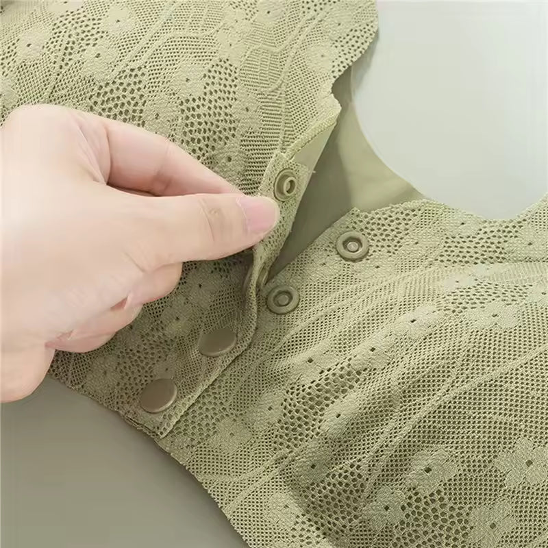 Women Large Size Soft Cups Before The Button Bra