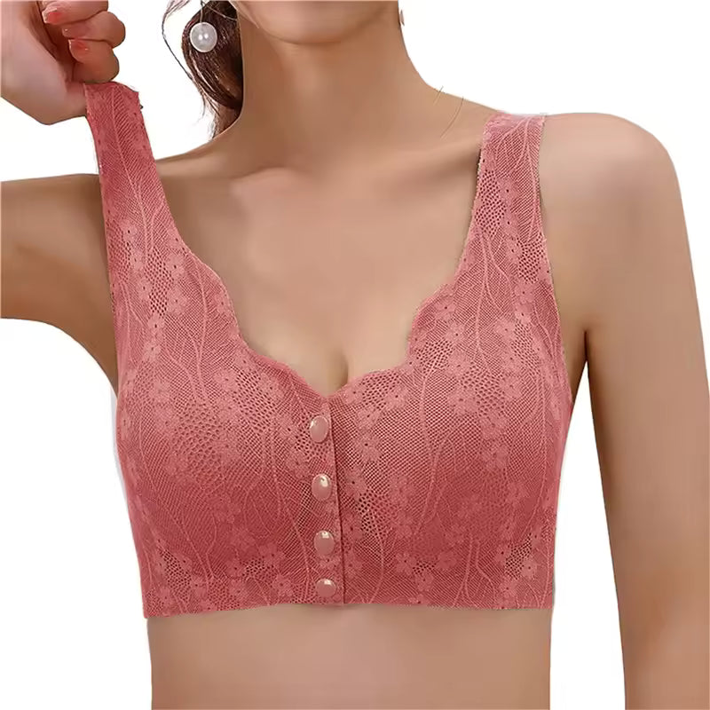 Women Large Size Soft Cups Before The Button Bra