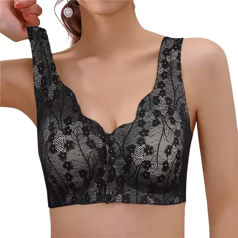 Women Large Size Soft Cups Before The Button Bra